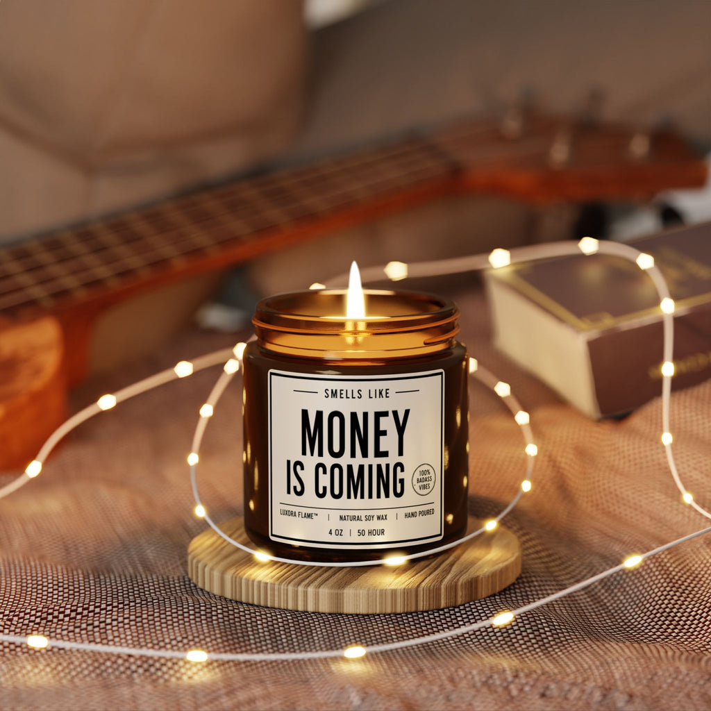 Scented Soy Candle (Multi-Size, Amber Jar)