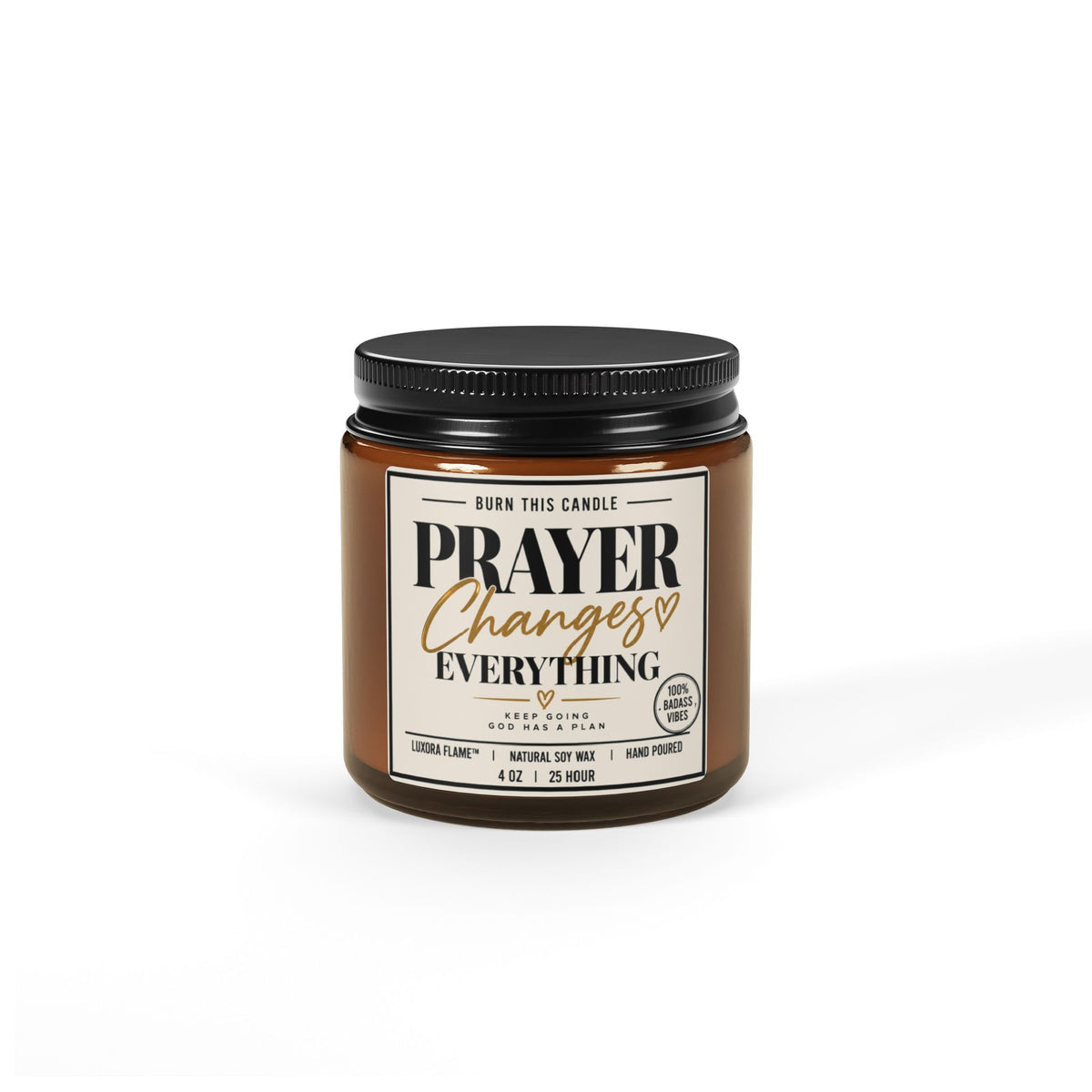 Prayer Changes Everything Soy Candle — Amber Jar Scented Candle