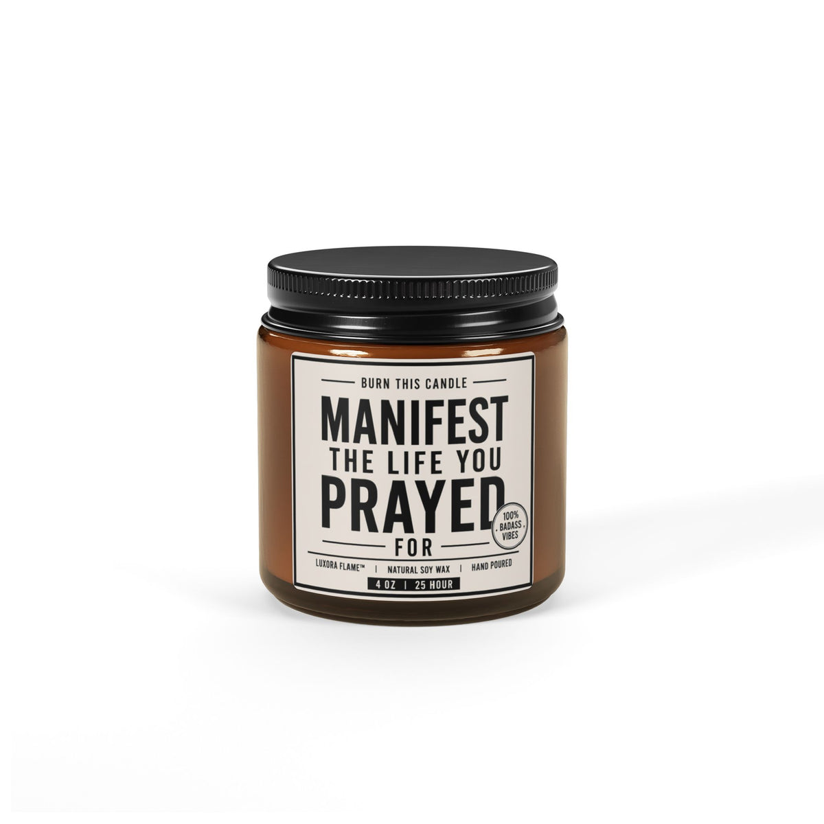 Manifest Prayer Soy Candle — Amber Jar Scented Candle (Multi-Size)