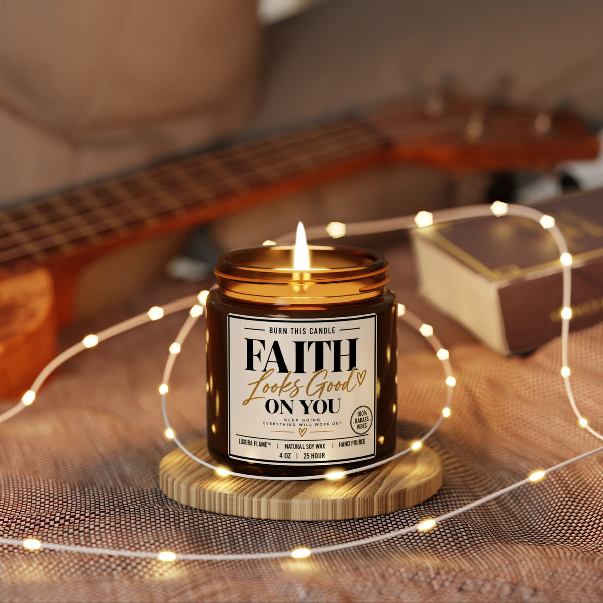 Faith Looks Good On You Amber Jar Candle — Scented Soy (Multi-Size)
