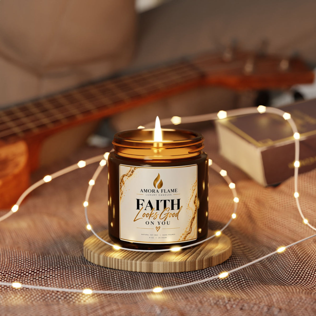 Faith Looks Good On You Soy Candle — Scented Amber Jar (Multiple Sizes)