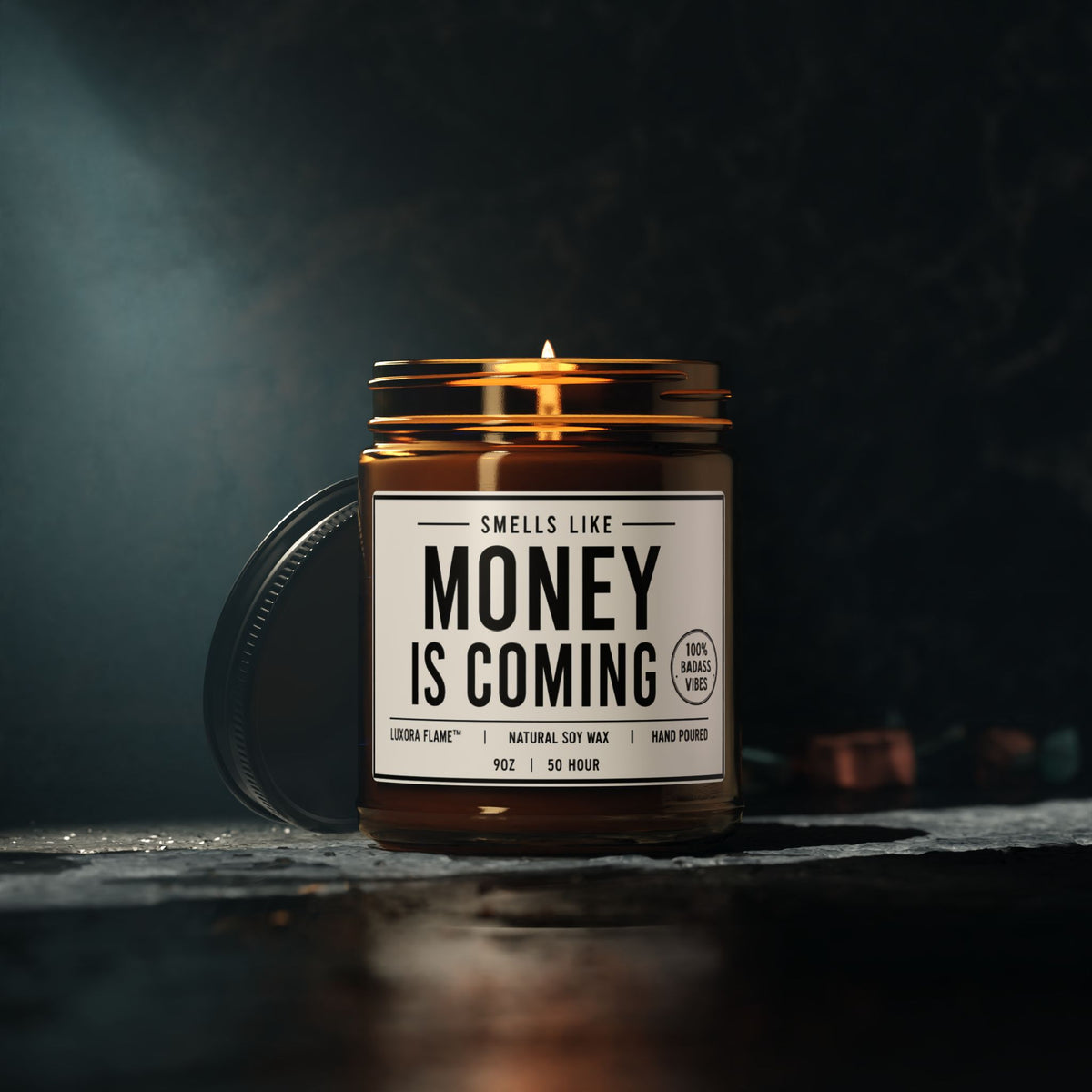Scented Soy Candle (Multi-Size, Amber Jar)